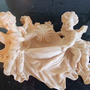 Elegant Cream Cherub Sculpture